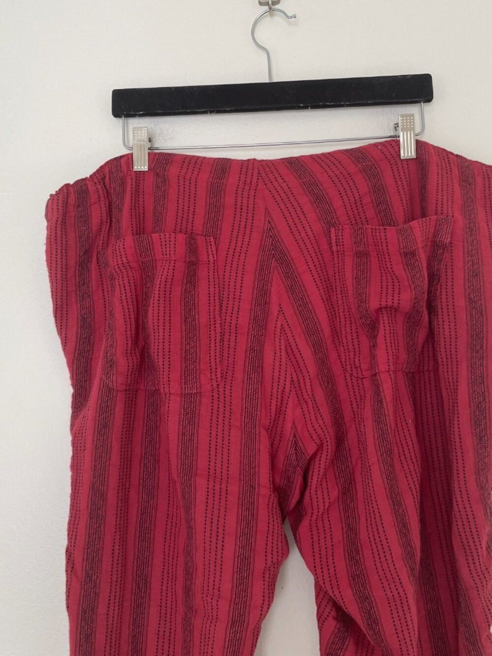 Sundance Shobu Red Stripe Cotton Gauze Pull On Pants Size Large - Picture 6 of 6